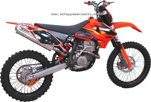 ECHAPPEMENT MOTO CROSS NINJA POT PROGUN OVALE KTM 250 SX-F 2006 ALU POLI